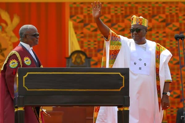 Mahama swears in 42 ministers; 18 more to go